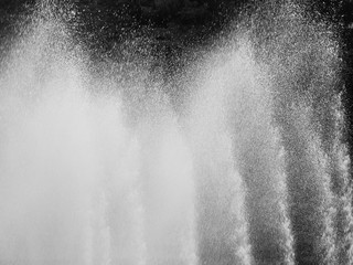 water splash of fountain in garden black and white style