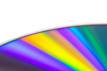 blu ray dvd bunte regenbogenfarben mit weißem Copy space, detail