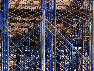 scaffolding in construction site