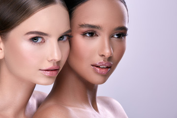 black and white girls with nude make-up