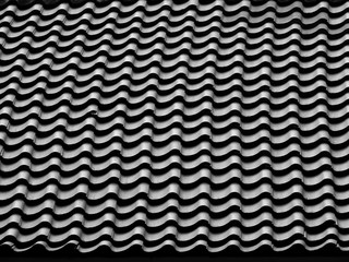 black and white tile roof pattern