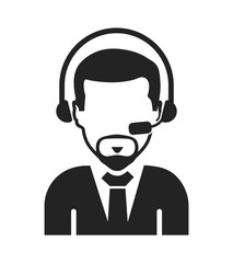Male Costumer service icon.  Flat style vector EPS.