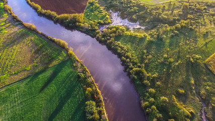 Aerial view of the river