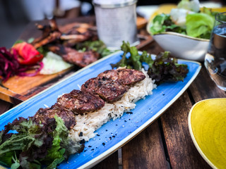 adana kabab close up view