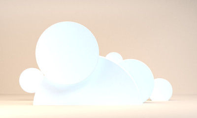 Minimalist abstract background, primitive geometrical figures, pastel colors, 3D render.