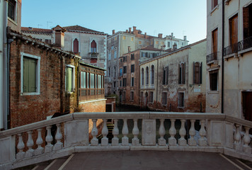 Сhannel and bridge in Venice, Italy. Beautiful romantic italian city.