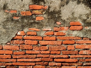 ancient brick wall with crack texture