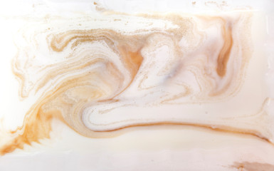 Beige marbling pattern. Golden marble liquid texture.