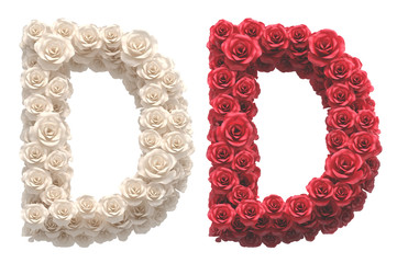 Red and White roses font.