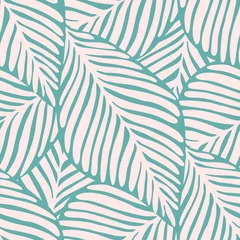 Gordijnen Abstracte tropische blad naadloze patroon. Exotische plant. © smth.design