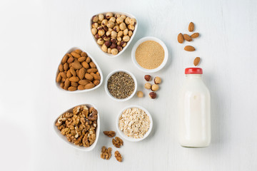 Vegan nut milk and ingredients