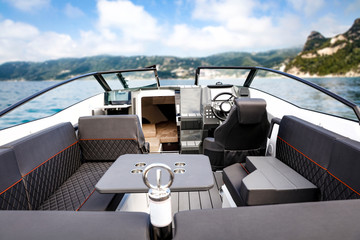 Summer boat and sea landscape 