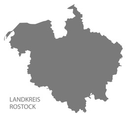 Landkreis Rostock grey county map of Mecklenburg Western Pomerania DE
