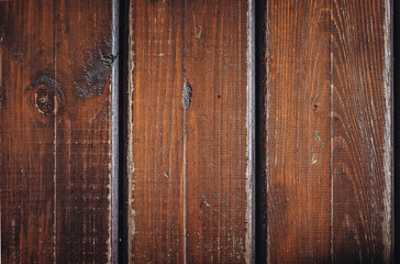 Old Vintage Planked Wood Texture Background. Top View of Rustic Wooden Wall Surface. Copy Space for Text or image.