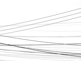 Silhouette wire cable on white background © srckomkrit