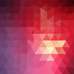 Triangle vector background. Can be used in cover design, book design, website background. Vector illustration. Red, pink, yellow colors.