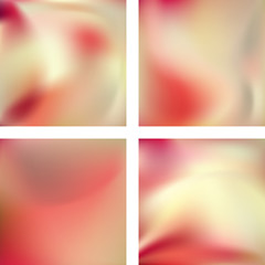 Fototapeta premium Set with pastel abstract blurred backgrounds. Vector illustration. Modern geometrical backdrop. Abstract template.