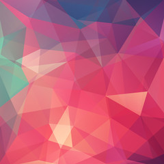 Background of green, pink, orange geometric shapes. Mosaic pattern. Vector EPS 10. Vector illustration