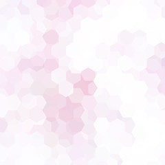 Abstract background consisting of pastel pink, white hexagons. Geometric design for business presentations or web template banner flyer. Vector illustration