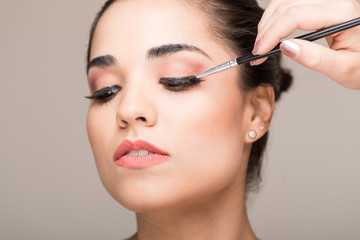 Fototapeta premium Woman Getting Her Makeup Done