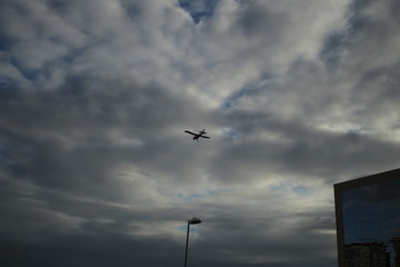 Airplane in the morning