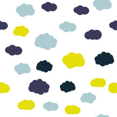 Cloudy sky vector seamless pattern texture
