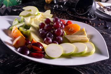 fresh fruit salad on a plate