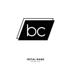 B C BC Initial logo letter with minimalist concept. Vector with scandinavian style logo.