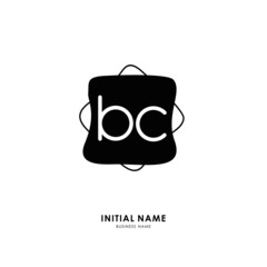 B C BC Initial logo letter with minimalist concept. Vector with scandinavian style logo.