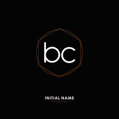 B C BC Initial logo letter with minimalist concept. Vector with scandinavian style logo.
