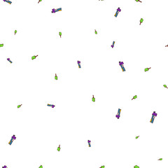 Seamless pattern of houses in doodle style