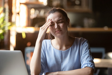 Businesswoman or student girl feels stressed and confused about mistake