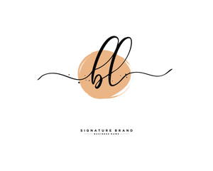 Obraz premium B L BL initial logo handwriting template vector