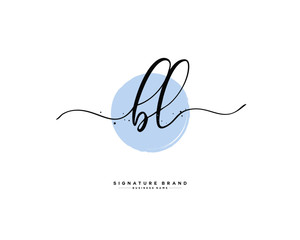 B L BL initial logo handwriting  template vector