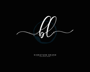 B L BL initial logo handwriting  template vector