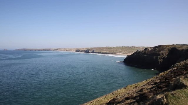 Perranporth coast view North Cornwall UK
