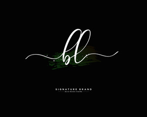 B L BL initial logo handwriting  template vector
