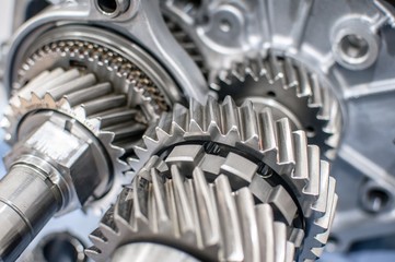 shiny transmission gears car engine