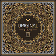 Vintage decorative ornate label design