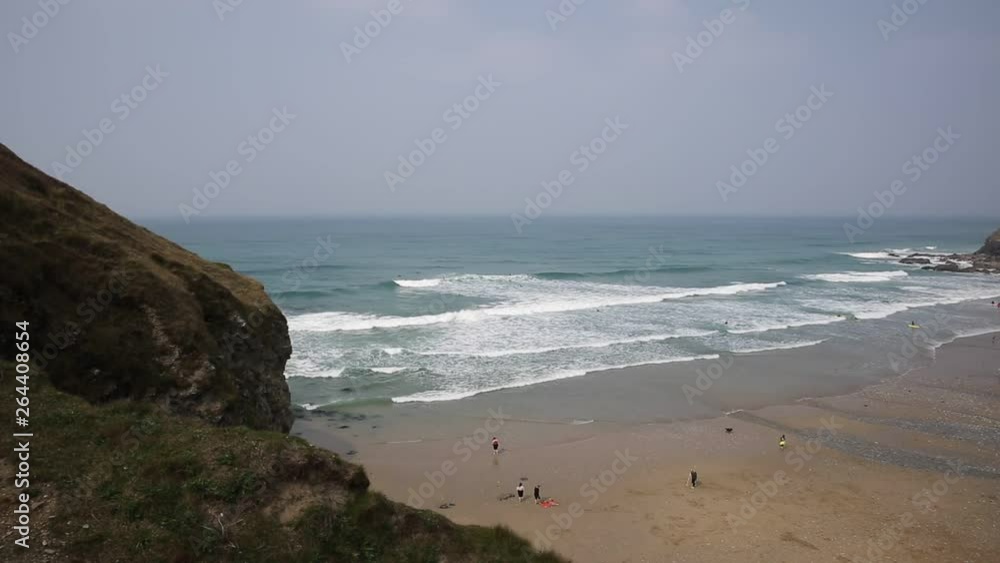 Poster Porthtowan beach North Cornwall England Uk