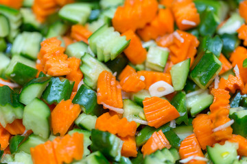 fresh carrot and cucumber salad