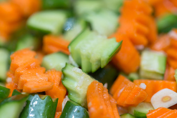 fresh carrot and cucumber salad