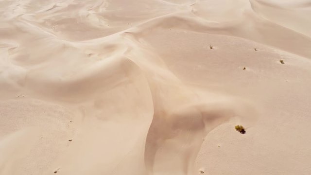 Flight over Sand Dunes in the desert - aerial photography