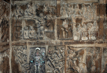 Statues in Hindu temple, Kanchipuram, Tamil Nadu, India