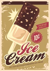  Ice Cream promotional retro poster design © lukeruk