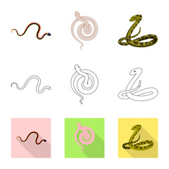 Vector design of mammal and danger logo. Collection of mammal and medicine vector icon for stock.