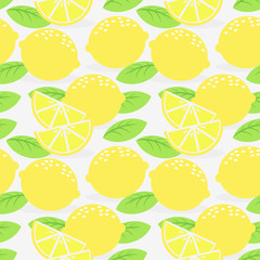 Fresh lemon fruit seamless pattern.
