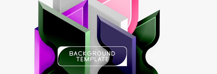 Modern geometric shapes abstract background or logo element. Dynamic color design