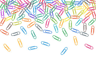 Stationary paperclips isolated on white background
