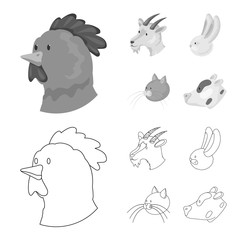 Obraz premium Isolated object of agriculture and breeding icon. Collection of agriculture and organic stock vector illustration.